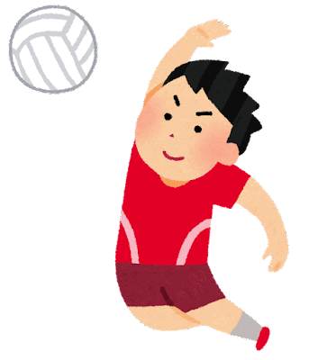 バレーをしている男性のイラスト2
