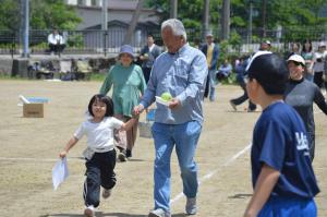 孫と走る